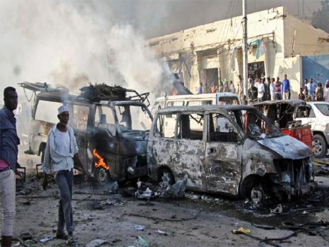  मोगादिशू में दोहरे विस्फोट में 18 की मौत