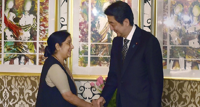 जापानी प्रधानमंत्री से सुषमा स्वराज ने की मुलाकात